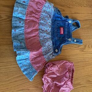 OshKosh Baby Outfit; Smocked and Ruffled Rompers